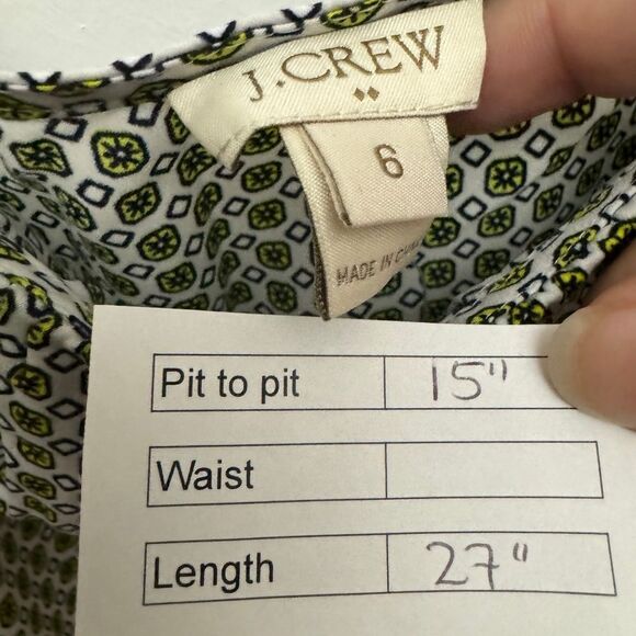 J. Crew Printed Ruffle Tank Top Green - Picture 9 of 9